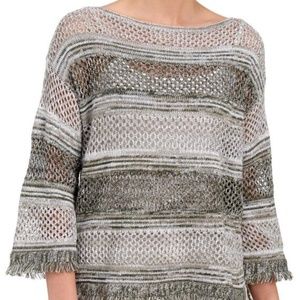 Striped fringed sweater by Eight Womens Medium NWT